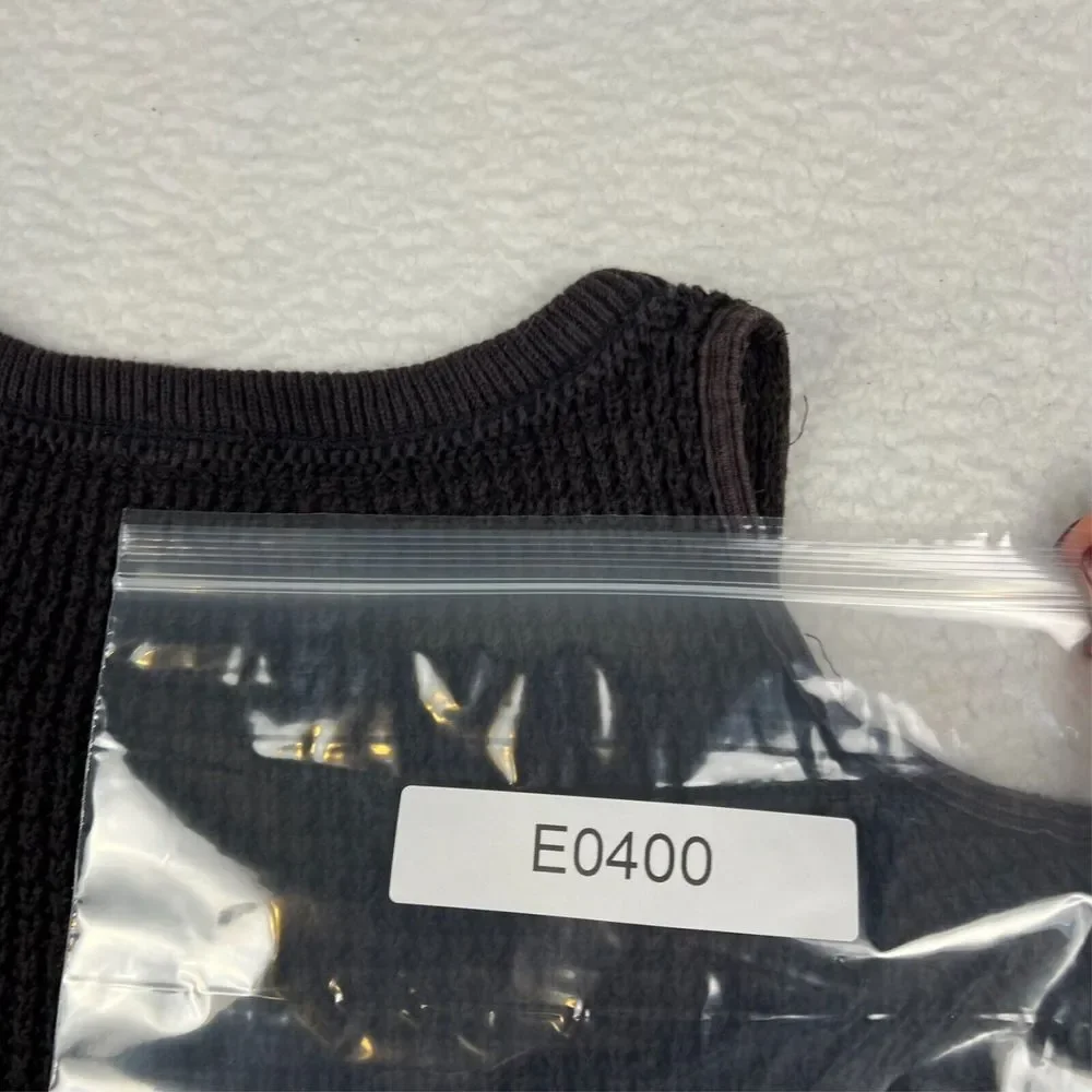 Free People Sweater Women's Small SP Cold Shoulder Frayed Hem Waffle Knit Faded‎ - Picture 12 of 12